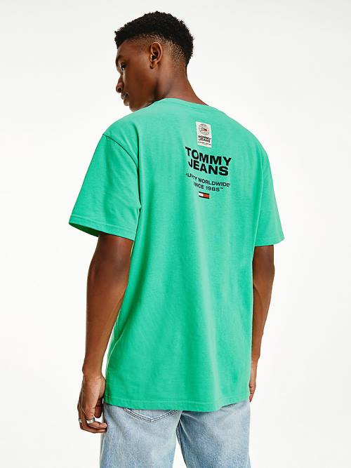 Rancio lealtad carne Tommy Hilfiger Organic Algodon Unity Logos Baratas - Camiseta Hombre Verde